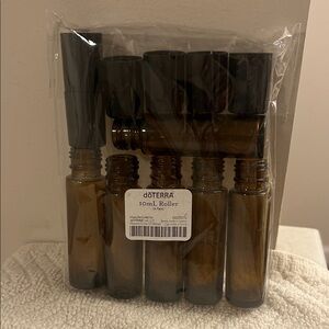 NEW doTERRA Amber Roller Bottles w Black Caps 6 Pack Perfect for Essential Oils